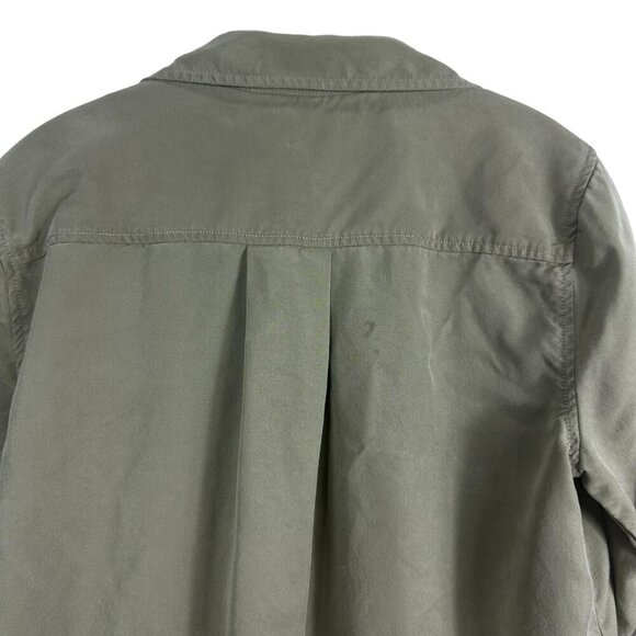 Anthropologie Holding Horses Chambray Surplice Hunter Green Top Size 2P - Picture 12 of 15